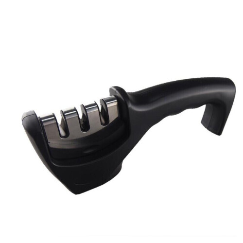Kitchen household handheld three-stage sharpener
