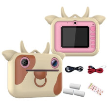 (B) Kids Instant Print Camera Toy Cartoon Selfie Digital With Print Paper 2.0 Inch Ips Screen Toddler Video For L4mc