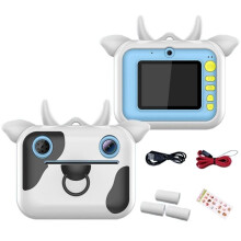 Kids Instant Print Camera Toy Cartoon Selfie Digital With Print Paper 2.0 Inch Ips Screen Toddler Video For L4mc