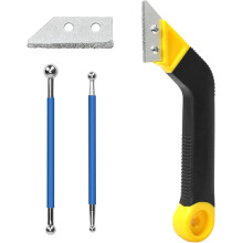 Grout Remover Grout Rake Tile Grout Saw Removing Tool with 1 PCS Replacement Blade, 2 Pieces Double Ball Ended Tiling Tool