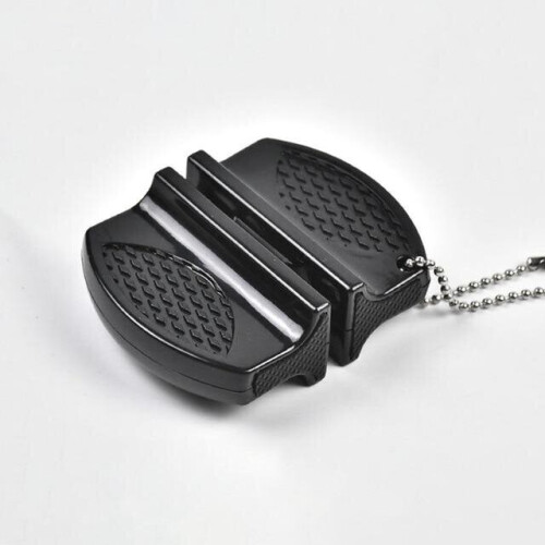 (Black) Portable modern ceramic whetstone knife sharpener