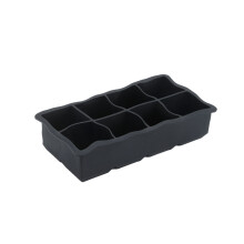 (Black) 8 Giant Silicone Ice Cube ON Large Size Big Jumbo