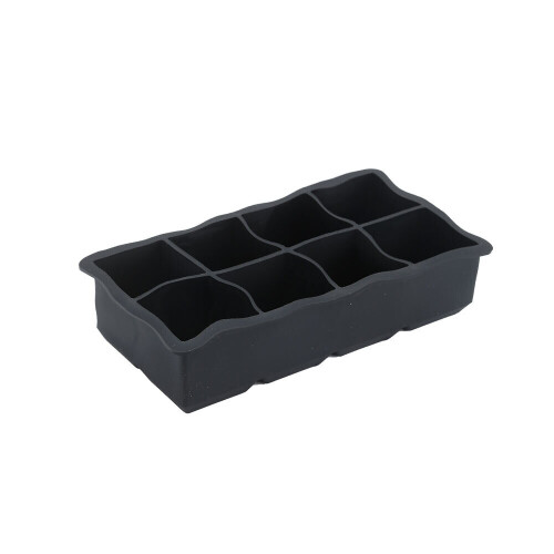 (Black) 8 Giant Silicone Ice Cube ON Large Size Big Jumbo