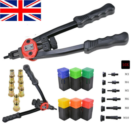 Professional Hand Nut Tool Riveter Gun Mandrels M3- M10 Repair Set