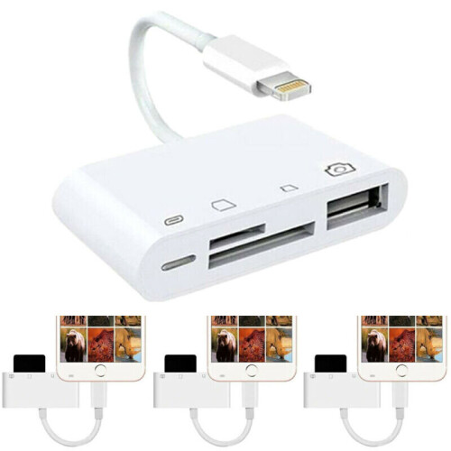 4 in1 Multifunction To TF SD Card Reader Camera USB OTG Adapter For iPhone iPad