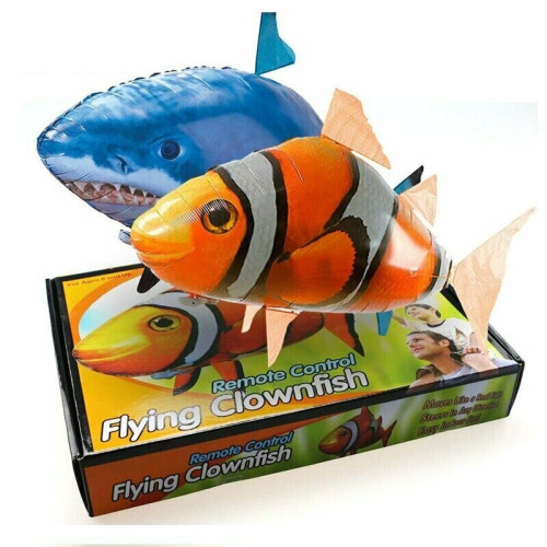 ( Shark Fish + Nemo Fish ) Remote Control Fly Air Shark Toy Inflatable Fish