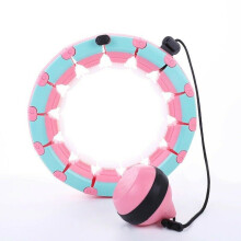 (Pink) 24 Knots Weighted Hula Hoop Adult Smart Hola Thin Waist Fitness Weight Loss
