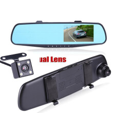 Car DVR Rear View Mirror Dash Cam HD 1080P 4.3 inch Dual Lens Waterproof Support Multiple Languages Video Camera Car Accessories