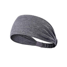 (Grey) Women Sports Yoga Sweatband Elastic Running Headwrap Home Gym Fitness Exercise