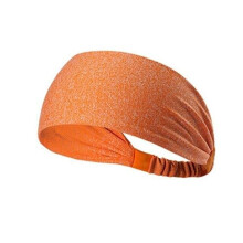 (Orange) Women Sports Yoga Sweatband Elastic Running Headwrap Home Gym Fitness Exercise