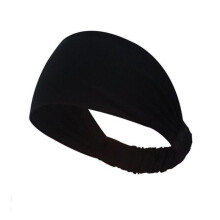 (Black) Women Sports Yoga Sweatband Elastic Running Headwrap Home Gym Fitness Exercise