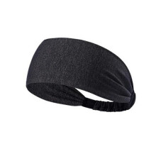 (Dark Grey) Women Sports Yoga Sweatband Elastic Running Headwrap Home Gym Fitness Exercise