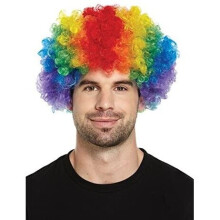 Henbrandt Fancy Dress Rainbow Multi Coloured Clown Clowns Wig Adult Size