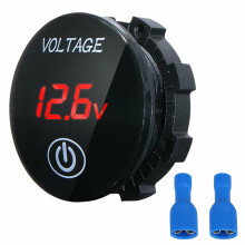 (Red) DC 12V-24V LED Panel Digital Voltage Volt Meter Display Voltmeter Motorcycle Car