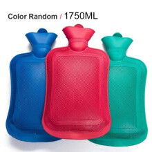(Random 1750ml, China) Hot Water Bottle 2000/1750 ML Rubber High Density Winter Hand Warmer Portable Thick Hot Water Bottle Girls Pocket Hot Water Bag
