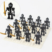 (BK) 12PCS Medieval Skeleton Building Block Minifigure Ninja Bones Minifiguration Army Skeleton Corps Toy