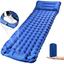 Sleeping Pad for Camping, CHYBFU Upgraded Extra Width & Thickness Inflatable Camping Pad with Foot Press Lightweight Backpacking Sleeping Mat for