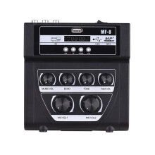(White, UK Plug) Portable Mini Karaoke Sound Mixing Console Live Studio Recording Audio Mixer