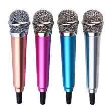 (Rose Red) 3.5mm Wired Mini Microphone Karaoke Stereo Condenser Mic for Mobile Phone Laptop