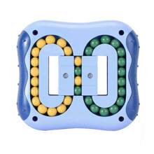 (blue) Rotating Magic Bean Fingertip Cube Fidget Toy for Adults Kids Stress Relief