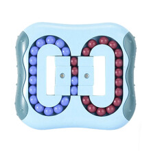 (cyan) Rotating Magic Bean Fingertip Cube Fidget Toy for Adults Kids Stress Relief