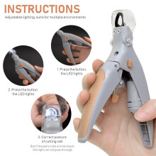 (Matte Texture) LED Light Nail Trimmer Dog Cat Pet Clipper Scissors Toe Claw Clippers