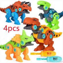NEW 4 Pack Take Apart Dinosaur Toys, Kid Educational Assemble Toy Xmas Gift