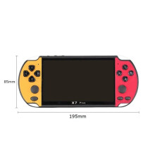 (Red+Yellow) X7 Plus Retro PSP Video Game Console Kids Gift