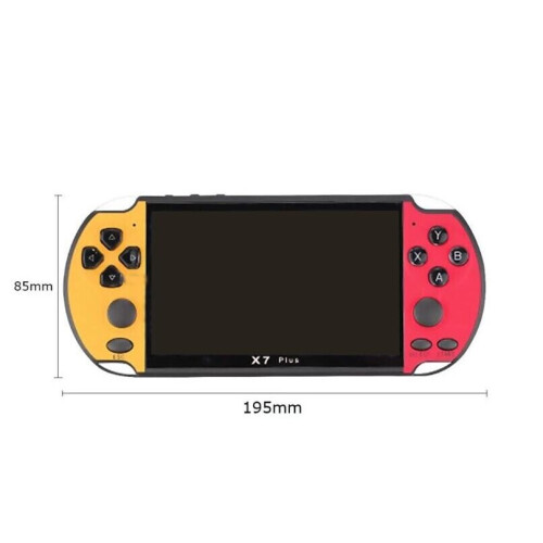 (Red+Yellow) X7 Plus Retro PSP Video Game Console Kids Gift