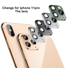 (Green) Phone Rear Camera Lens Protector Ring Cover Seconds Change for iPhone 11 Pro Max