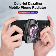 Portable Mini USB Mobile Phone Game Fan Radiator with Colorful Light Low Noise