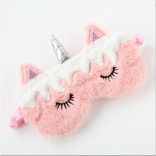 (Pink) Cute Sleep Aid Unicorn Plush Eye Mask Eyeshade Sleeping Cover Blindfold Kid Gift