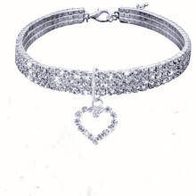 (S) Cat Collar Imitation Pearl Rhinestone Pendants Necklace For Cats Dogs