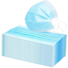 Onefull Face Mask Disposable,50 PCS With Ear Loops Cup Masks Breathable Earloop Face Mask 3 Layers Masks