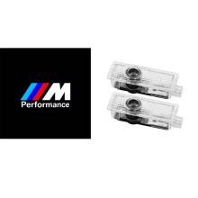 (M Performance Logo) 2x LED BMW Car Door Logo Welcome Light Courtesy Laser Projector Puddle Emblem Lamp