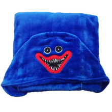 (Blue, 150x80cm) Poppy Playtime Oversized Plush Hooded Blanket Huggy Wuggy Cape Shawl Cloak