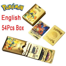 (A Box 54pcs English) 54 Pokemon Cards Metal Card V Card PIKACHU Charizard Golden Vmax Card