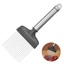 Onion Needle Slicer Stainless Steel Vegetable Fruit Potato Slicing Tool Holder Chopper