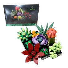 (H-2) Bouquet of orchids block flowers succulent plants potted blocks suitable for 10311 romantic kit assembly building toys girls gifts
