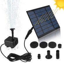 Solar Water Fountain with Nozzle Pond Garden Bird Bath Fish Tank Decor