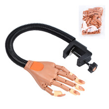 Practice Hand for Acrylic Nails, Flexible Nail Practice Hands Training Kits with 100pcs Nail Tips