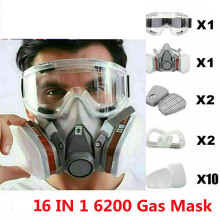 Full Face Gas Mask Paint Spray Chemical Factory Respirator With Goggle