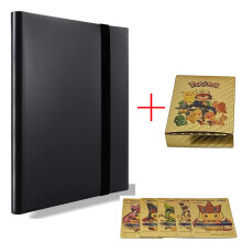 360 Slot Pokemon Cards Collection Album + 55PCS POKEMON Game Card GOLD