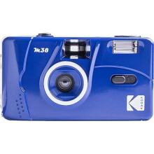 M38 35mm Film Camera - Focus Free, Powerful Built-in Flash, Easy to Use (Classic Blue)