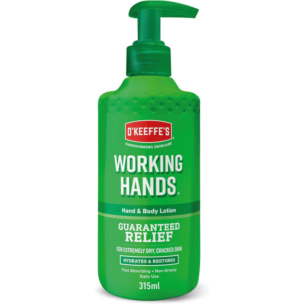 O'Keeffe's Working Hands Hand & Body Lotion, 315ml Suitable for Sensitive Skin Hydrates, Restores & Relieves Dry, Cracked Skin