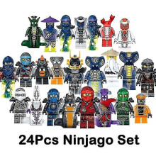 Set Of 24 Pcs Ninjago Mini Figures Kai Jay Sensei Wu Master Building B_y