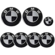 Car Emblem 7 Parts For Bm-w 82mm Emblem Bonnet And Trunk And Emblem 68mm Hubcaps And 45mm Steering