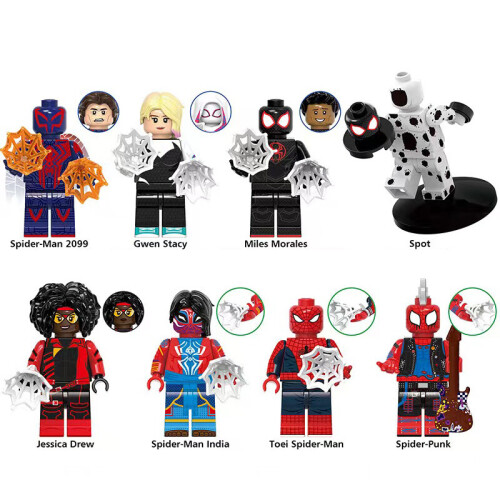 8PCS Spider Man Minifigures Building Blocks Toy