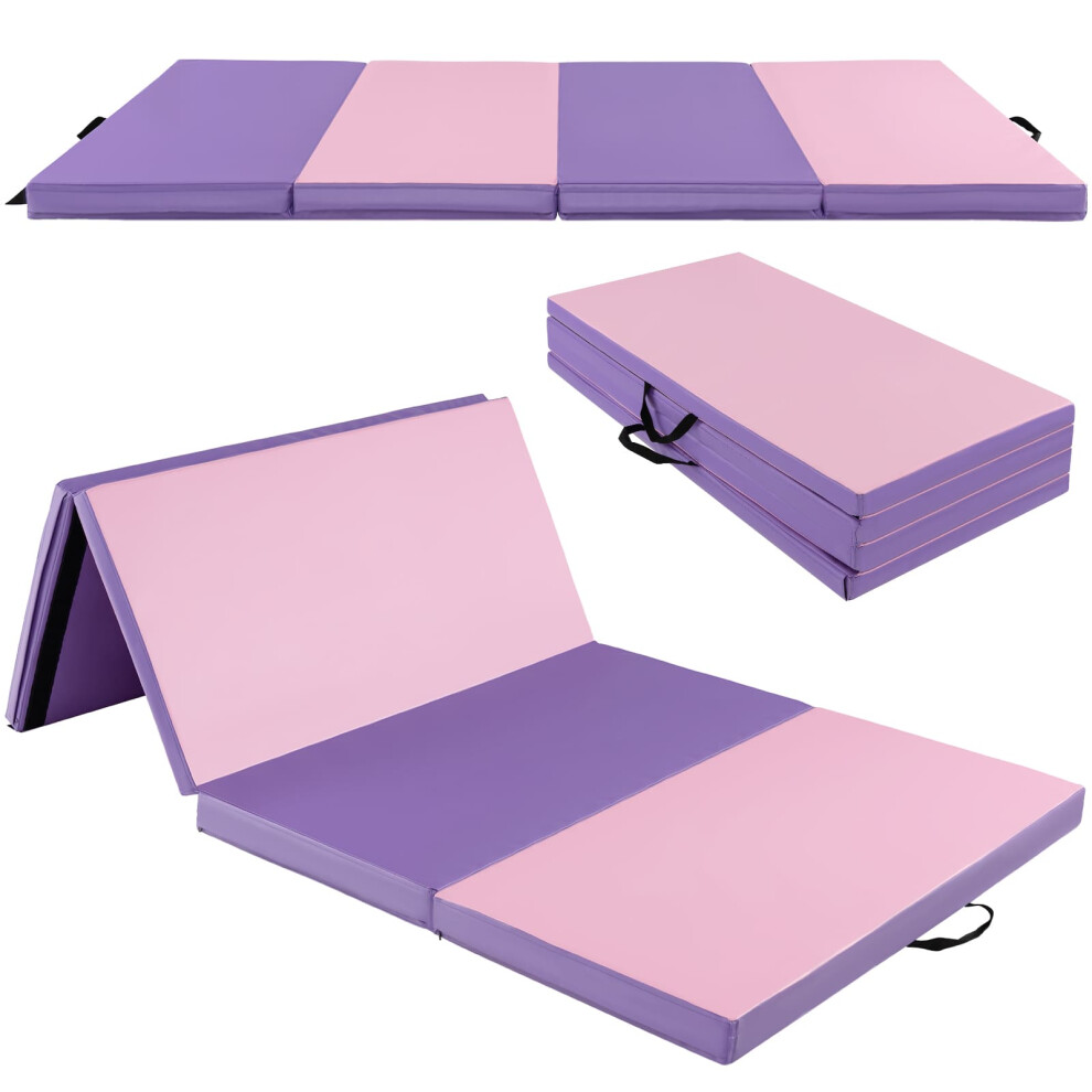 240 x 116 x 5 cm Folding Gymnastics Mat Tumbling Mat With Carry Handles