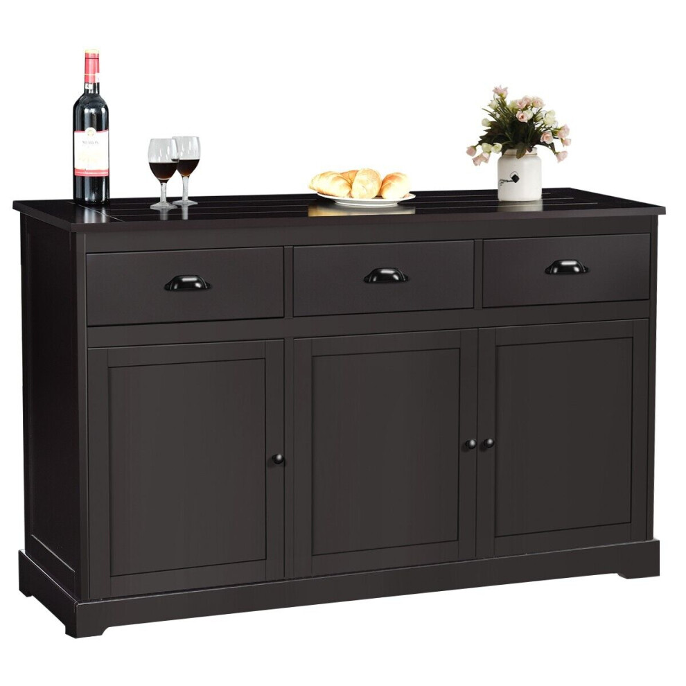 Kitchen Buffet Sideboard Wooden Storage Cupboard Cabinet with Adjustable Shelf